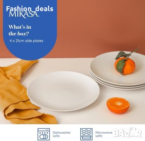 Нов комплект Порцеланови Чинии MIKASA Chalk - Сет 4 броя Подарък, снимка 4 - Други стоки за дома - 42833897