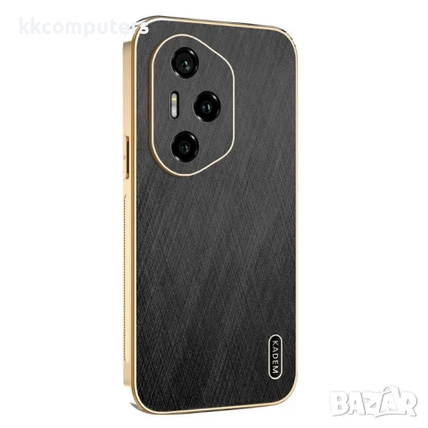 Honor 400 Pro 5G Удароустойчив Кожен Electroplating Silk Texture PU Leather Coated /PC TPU Калъф и П