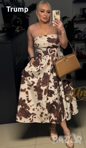 Елегантна стилна рокля тип корсет, ефектен десен, снимка 3 - Рокли - 51446286