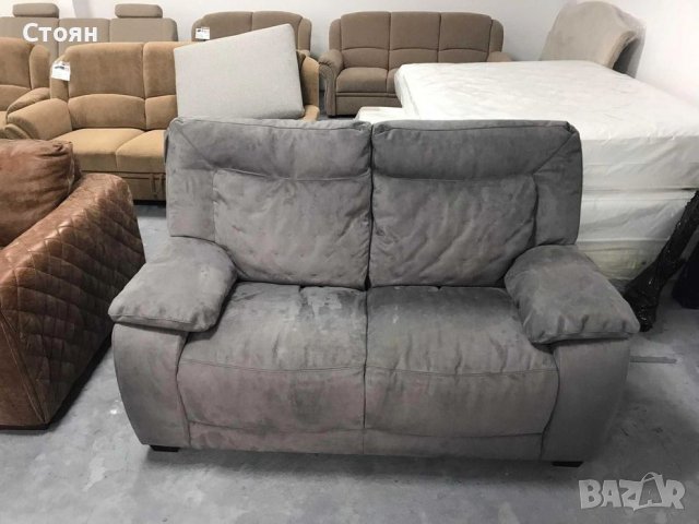 ПРОМОЦИЯ!!!Сив диван двойка от велур, снимка 1