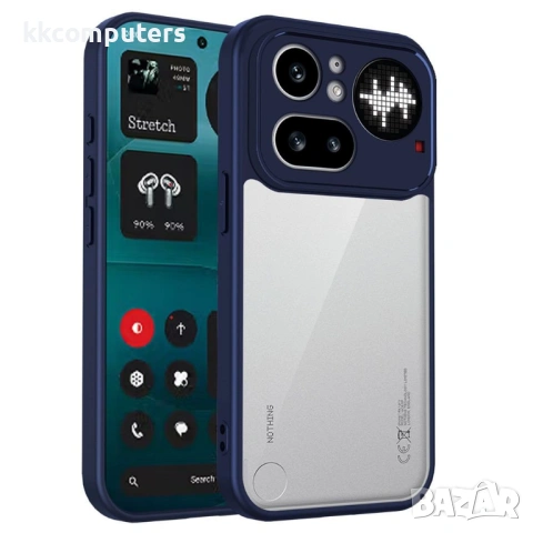 Матов Прозрачен Калъф за Nothing Phone (4a) Pro - PC+TPU, 1.5mm защита, Кожеподобен, 4 цвята, снимка 3 - Калъфи, кейсове - 53993923