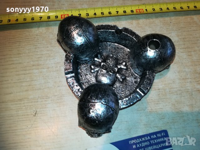 сребърен пепелник с три черепа 2810201245, снимка 10 - Колекции - 30585126