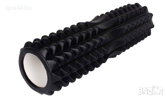 Големи Черни Фоумролер (таралеж) два размера 45x14 Foam roller, снимка 2 - Фитнес уреди - 40769251