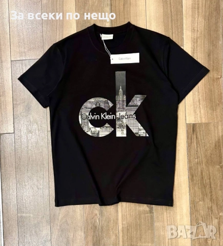 Calvin Klein Мъжка Памучна Черна Тениска👕Мъжка Блуза С Къс Ръкав Келвин Клайн Код VL-171