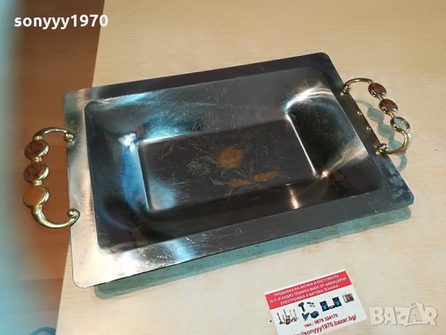 made in italy-inox 18/10 gold-внос швеицария 42х24х4см, снимка 3 - Колекции - 29952312