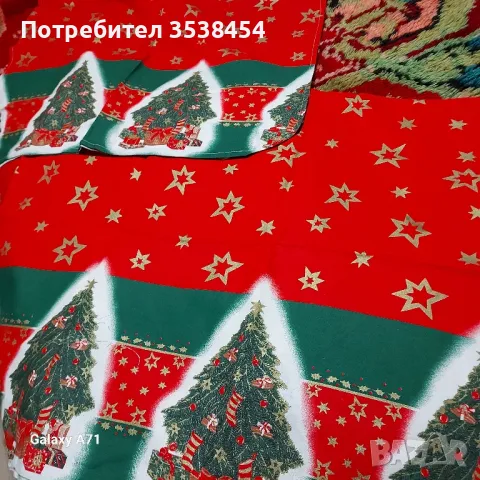 Памучна коледна покривка, снимка 3 - Покривки за маси - 48015392