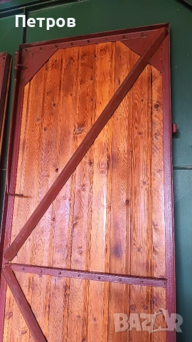 Продавам двукрила плътна врата от винкел, ламарина и чамова ламперия, снимка 6 - Входни врати - 54196557