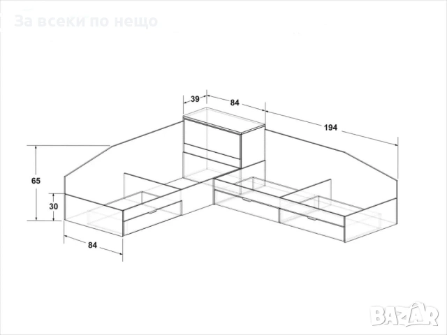 Ъглови легла с чекмеджета 82/190 см Код P2202, снимка 5 - Спални и легла - 54198470