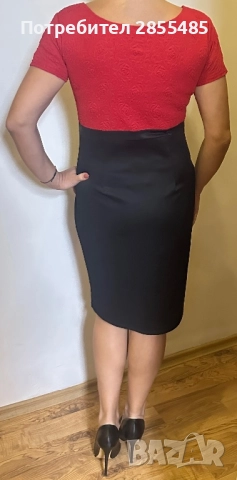 Рокля в черно и червено, снимка 3 - Рокли - 52097175