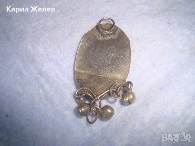 СТАРА ПОСРЕБРЕНА ЕТНОГРАФСКИ СТИЛ ВИСУЛКА УКРАШЕНИЕ НАКИТ с ГНЕЗДО за ВГРАЖДАНЕ на СКЪП КАМЪК 27927, снимка 3 - Антикварни и старинни предмети - 37046081