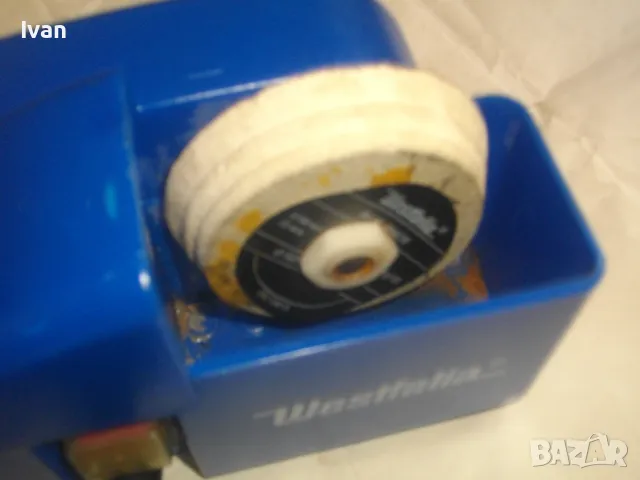 Немски оригинален електрически ШМИРГЕЛ ТОЧИЛО БАВНА СКОРОСТ СУХО МОКРО ШЛАЙФАНЕ ЗАТОЧВАНЕ Westfalia, снимка 6 - Други инструменти - 47421838