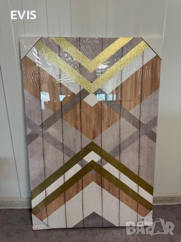 Абстрактна картина 60x90 см върху дървена рамка, снимка 2 - Картини - 50797403