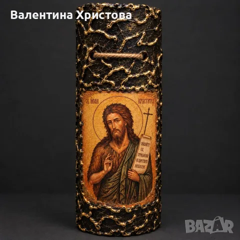Св. Никола върху автентична стара керемида 