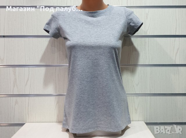 Нова дамска изчистена сива тениска, снимка 1 - Тениски - 29964957