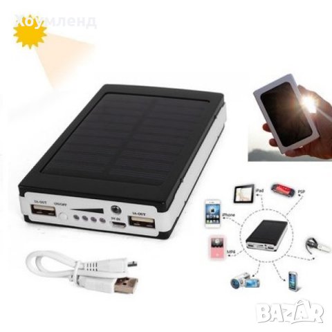 Соларна външна батерия 10000mAh с 20LED диода за презареждане и осветяване, снимка 2 - Външни батерии - 30919022