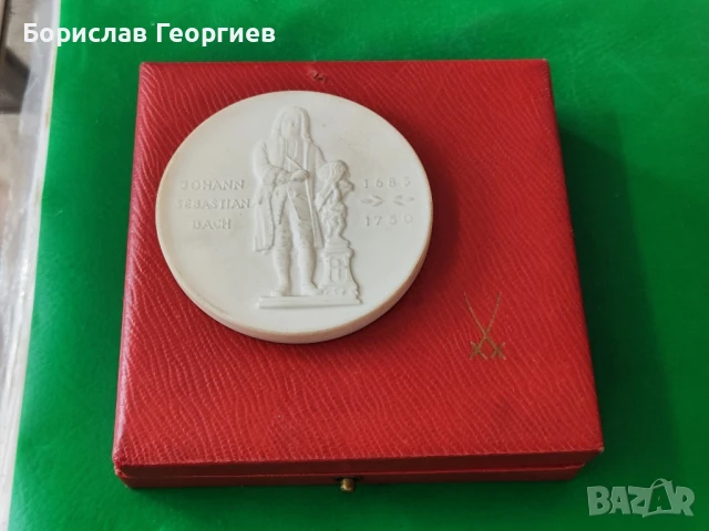 Порцеланов плакет на Йохан Бах от Meissen, снимка 2 - Колекции - 51166349