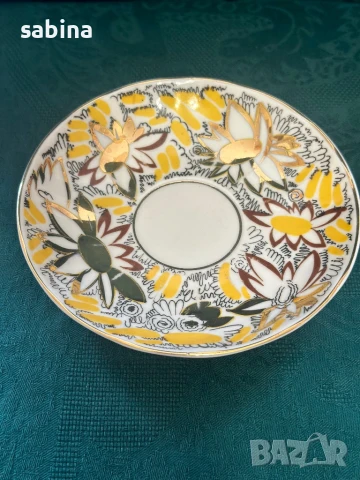 Руски порцелан - ЛФЗ “Золотые ромашки”-Златни маргаритки, снимка 2 - Колекции - 50717114