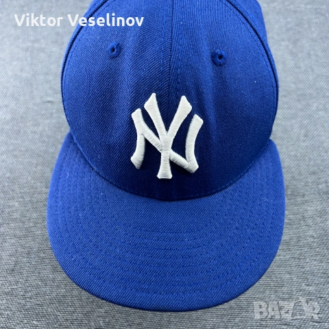 Vintage New Era New York Yankees Fitted Cap 7 1/4 Шапка С Козирка MLB Синя, снимка 2 - Шапки - 54294592