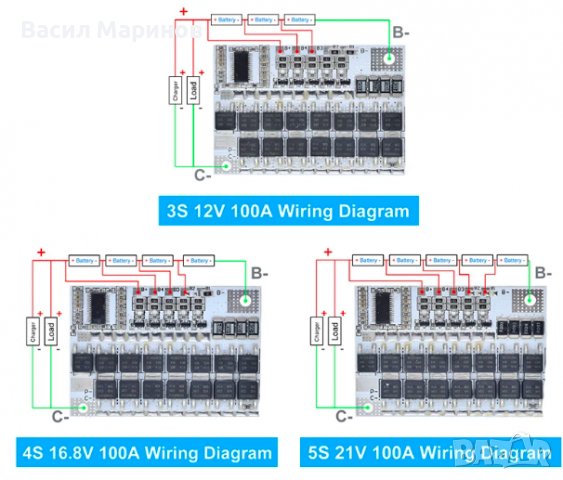 Продавам BMS защитна платка за Li-Fe-PO4 батерии 3s / 4s / 5s 80A, снимка 6 - Друга електроника - 39140602