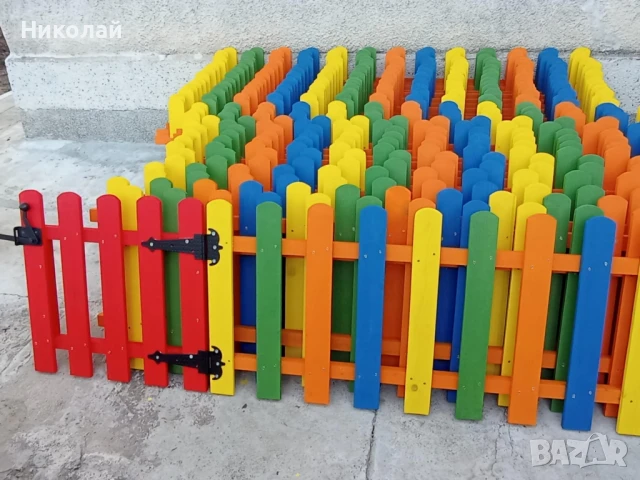 Дървена ограда за детска площадка детски кът дървена декоративна ограда оградка за градина пано, снимка 2 - Огради и мрежи - 49863394