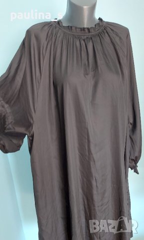 Маркова рокля тип туника с кожен ефект / голям размер , снимка 3 - Рокли - 44428717