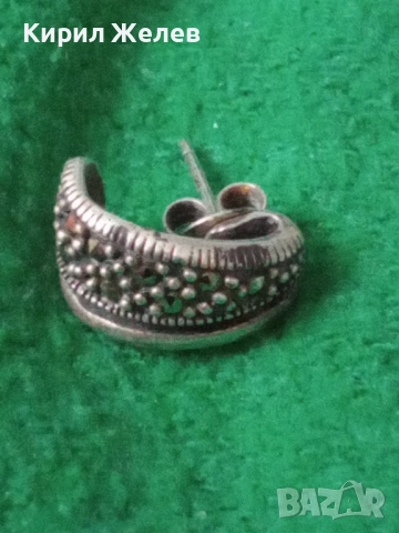 ЕЛЕГАНТНА СКЪПОЦЕННА СРЕБЪРНА ОБЕЦА СРЕБРО 925 с ФАСЕТИРАНИ БЛЕСТЯЩИ МАРКАЗИТИ 28589, снимка 12 - Обеци - 50542142