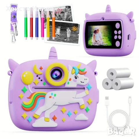 Инстантен детски фотоапарат 1080P HD 48MP Фотоапарат за моментни снимки принтер 2 в 1, снимка 2 - Други - 49846507