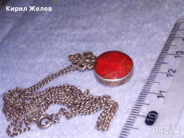 АВТОРСКО СРЕБЪРНО АР ДЕКО КОЛИЕ СРЕБРО 925 Част От КОМПЛЕКТ с ШЛИФОВАН НАТУРАЛЕН ЧЕРВЕН КОРАЛ 34618, снимка 17 - Колиета, медальони, синджири - 39569186