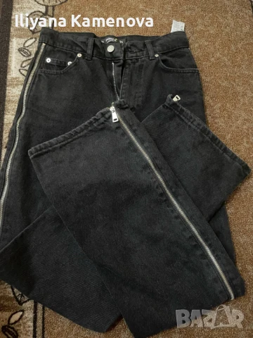 Черни дънки с ципове – стилни и удобни, снимка 1