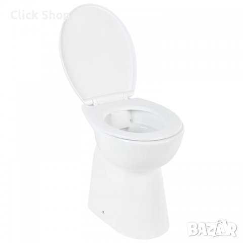 Висока тоалетна без ръб плавно затваряне +7 см керамика бяла, снимка 2 - Други стоки за дома - 38387211