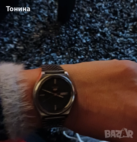 Механичен самонавиващ часовник "SEIKO" със стоманена верижка. , снимка 6 - Мъжки - 52920475