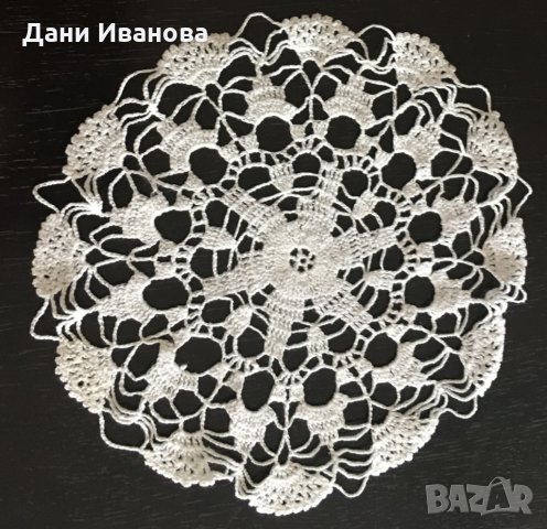 Комплект 4 бр. плетени на една кука карета в кръгла форма, снимка 5 - Покривки за маси - 29849822