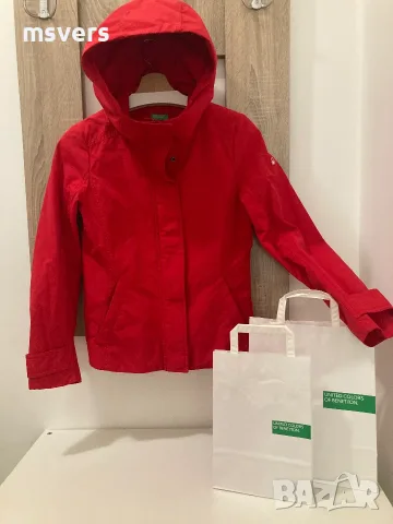 Яке на Benetton, червено, снимка 2 - Якета - 56550374