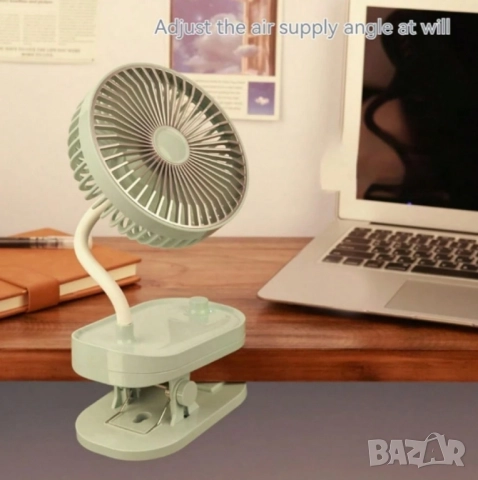 Мини вентилатор с щипка – преносимо освежаване с елегантен дизайн, снимка 3 - Други стоки за дома - 52125805