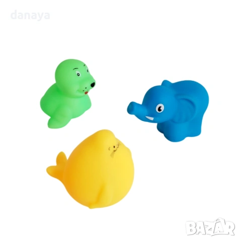 6549 Комплект мини гумени играчки за баня Животни, 7 броя, снимка 4 - Други - 54053346