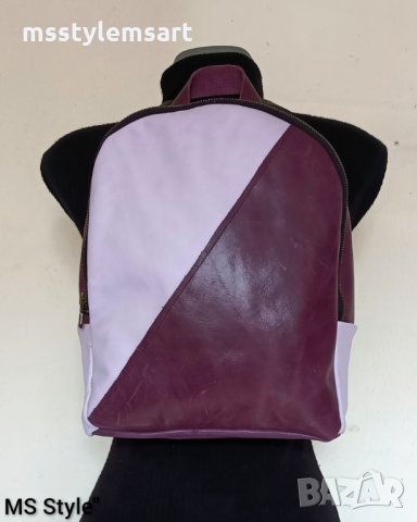 Дамска раница от естествена кожа! Ръчна изработка!, снимка 3 - Чанти - 34422100