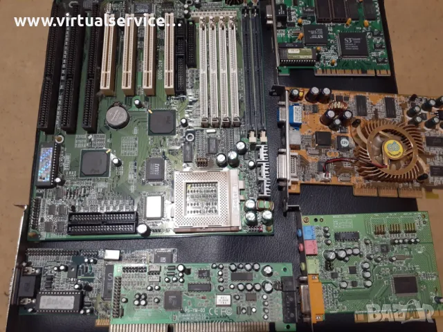 Дъно сокет7, ISA, PCI саунд, видеокарти,  CPU и др.
