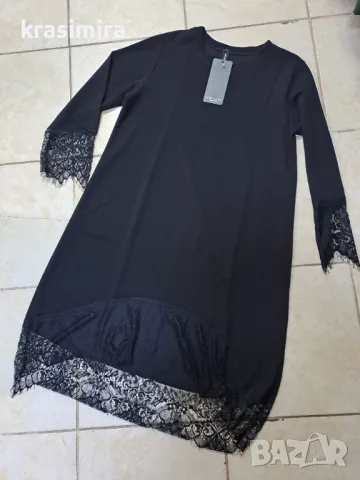 Черна рокля с дантелка , снимка 1