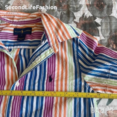 Ralph Lauren детска риза с копчета за момче многоцветна 7 години с къс ръкав памук, снимка 3 - Детски ризи - 53160451