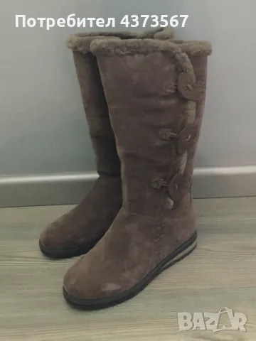 Дамски  ботуши от естествена кожа ( велур ) с отопление, марка Hush Puppies, чисто нови, номер 39, снимка 2 - Дамски ботуши - 49348887