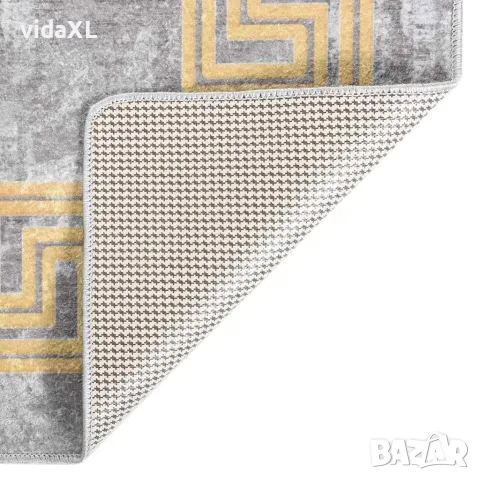 vidaXL Килим, миещ се, сив, 190x300 см, снимка 4 - Килими - 56147111