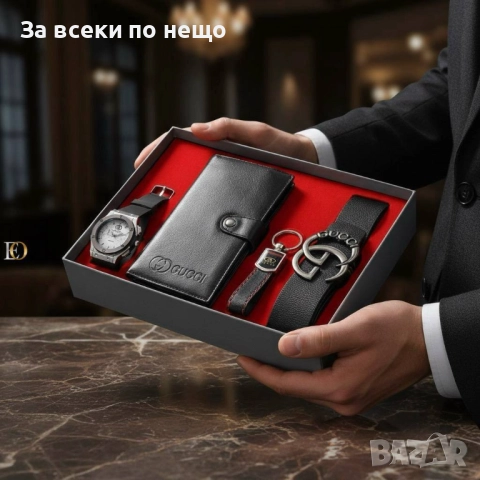 Gucci Мъжки Подаръчен Комплект Гучи - Налични Различни Цветове Код SK155, снимка 4 - Подаръци за мъже - 52518275