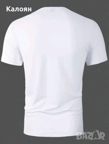 Мъжка бяла тениска Размер Л, снимка 2 - Тениски - 50691104
