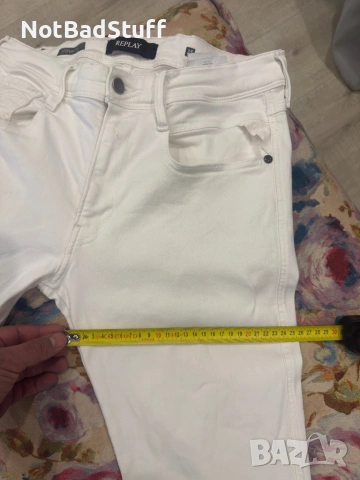 Бели Мъжки дънки Replay slim fit, снимка 7 - Дънки - 54222077