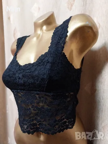 Primark S/M Черно ,еластично дантелено бюстие 