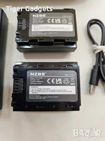 NZBS NP-FZ100 2×2280mAh батерии + двоен LCD заряден комплект за Sony Alpha и FX, снимка 2 - Батерии, зарядни - 56083074