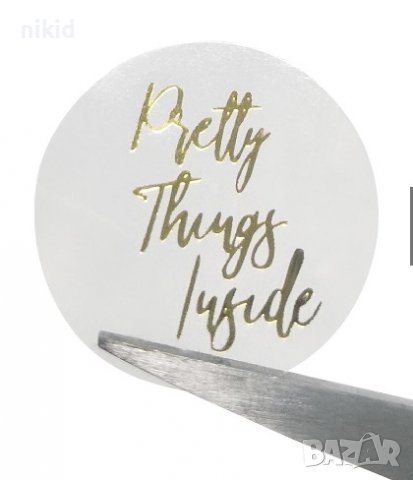 100 бр  pretty things малки самозалепващи лепенки стикери за ръчна изработка за подарък, снимка 2 - Други - 37191995