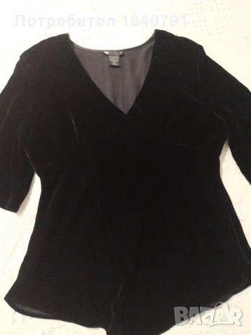 Черно кадифе/коприна – елегантна блуза