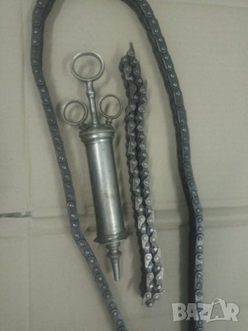 Продава  2 ангренажни вериги и метална спинцовка, снимка 2 - Аксесоари и консумативи - 31264037