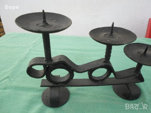 Стар свещник ковано желязо, снимка 5 - Декорация за дома - 35011868